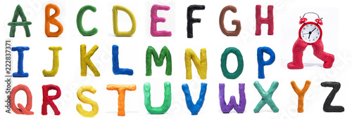 Latin Alphabet made from Play Clay. High quality photo