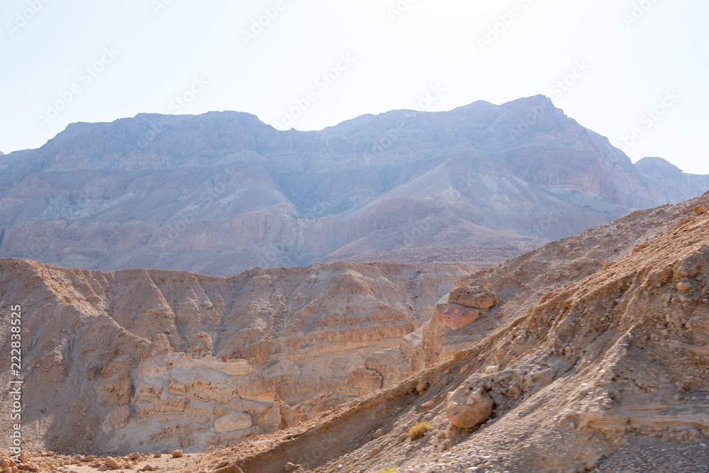 Amazing view of the Israelian desert stone sands