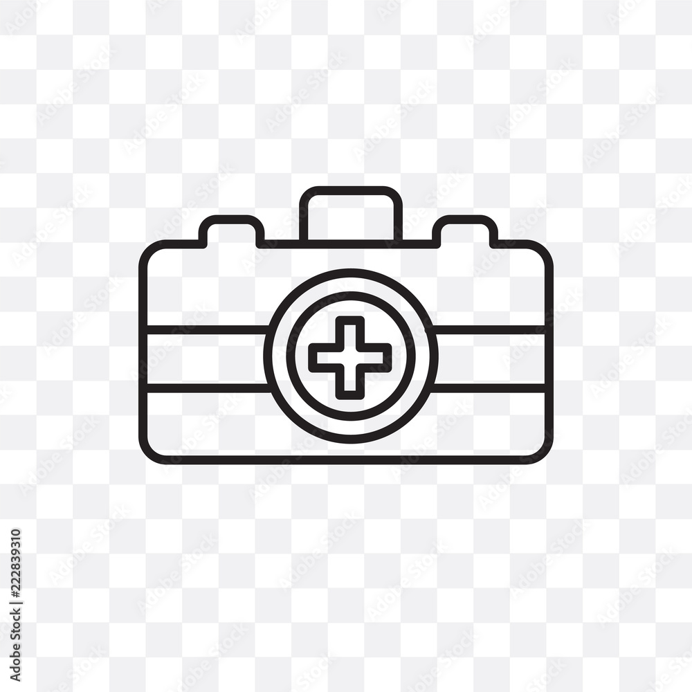 emergency kit icon isolated on transparent background. Simple and