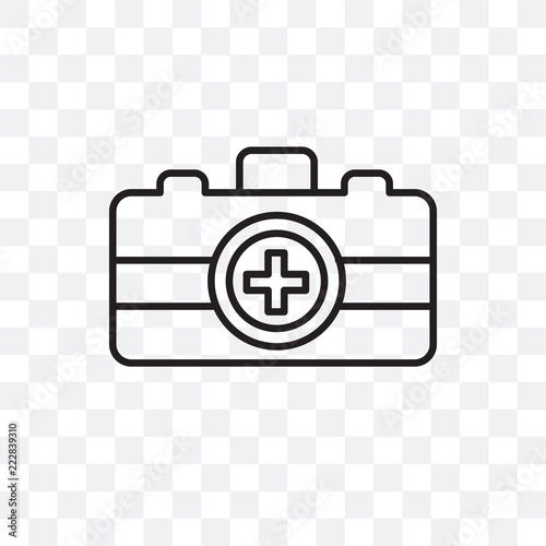 emergency kit icon isolated on transparent background. Simple and editable emergency kit icons. Modern icon vector illustration.