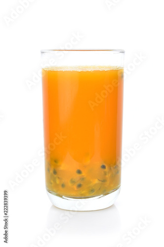 passion fruit juice isolated on white background
