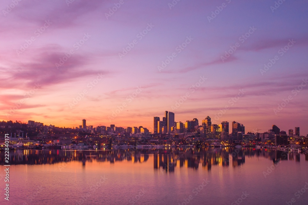 Seattle skyline over Lake Union