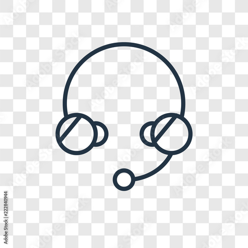 Headset vector icon isolated on transparent background, Headset logo design