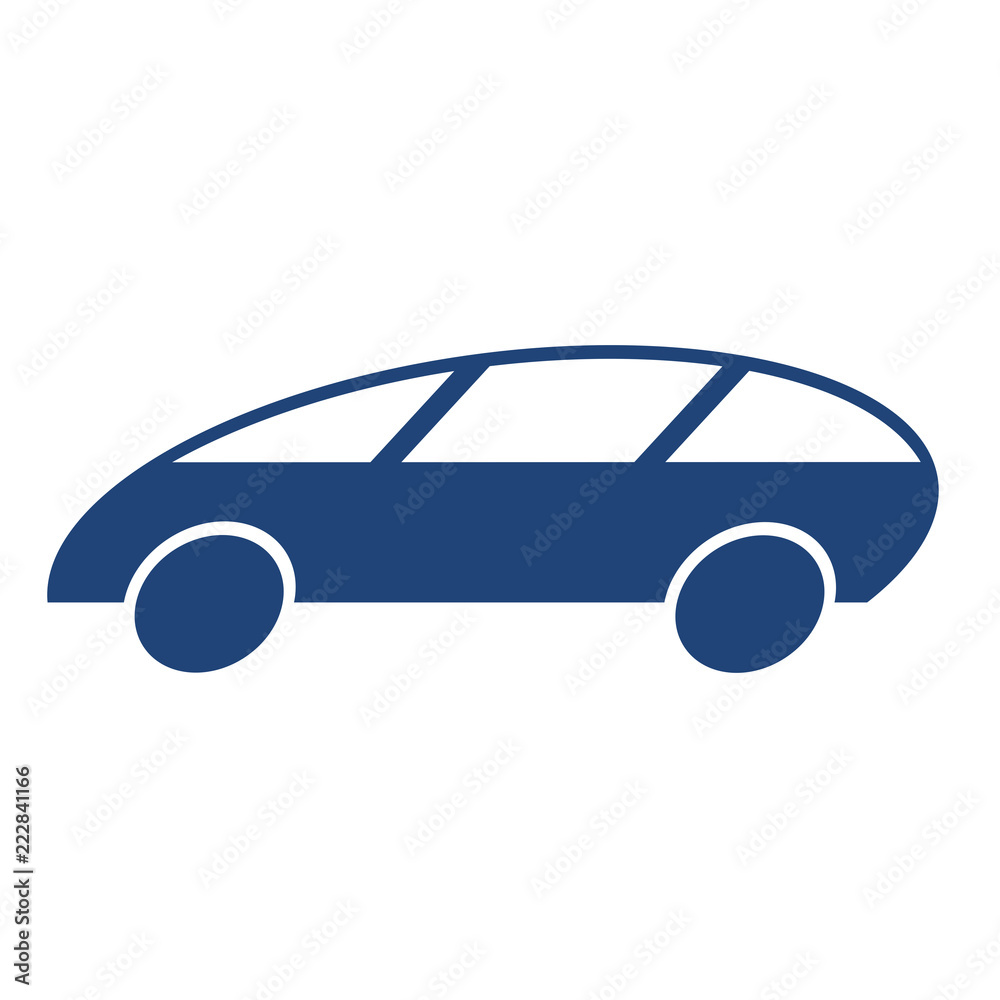 Simple car icon, flat design, vector illustration