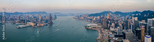 Panoramic of Hong Kong city in the evening