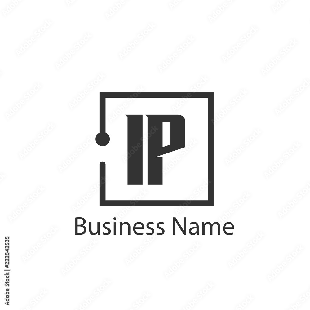 Initial Letter IP Logo Template Design