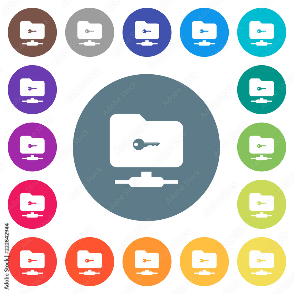 FTP secure flat white icons on round color backgrounds FTP secure flat white icons on round color backgrounds