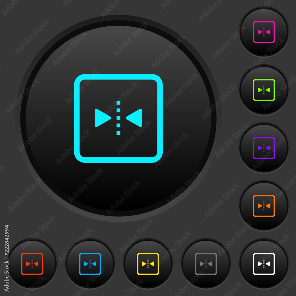 Mirror object around vertical axis dark push buttons with color icons Mirror object around vertical axis dark push buttons with color icons