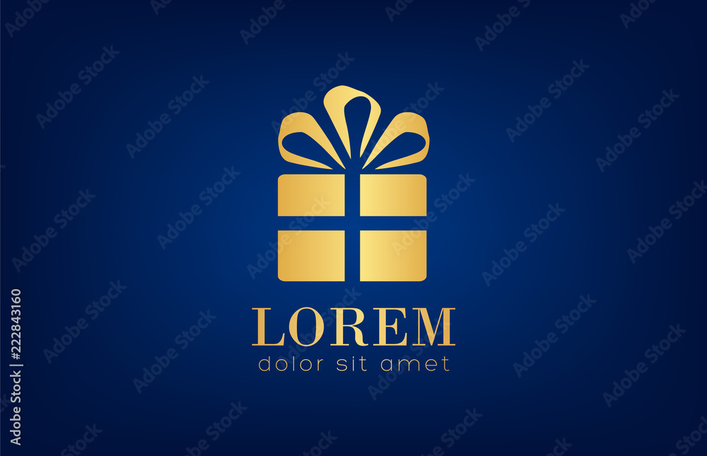gift box with bow logo vector gift box with bow logo vector