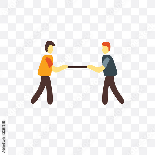 tug of war icon isolated on transparent background. Simple and editable tug of war icons. Modern icon vector illustration.