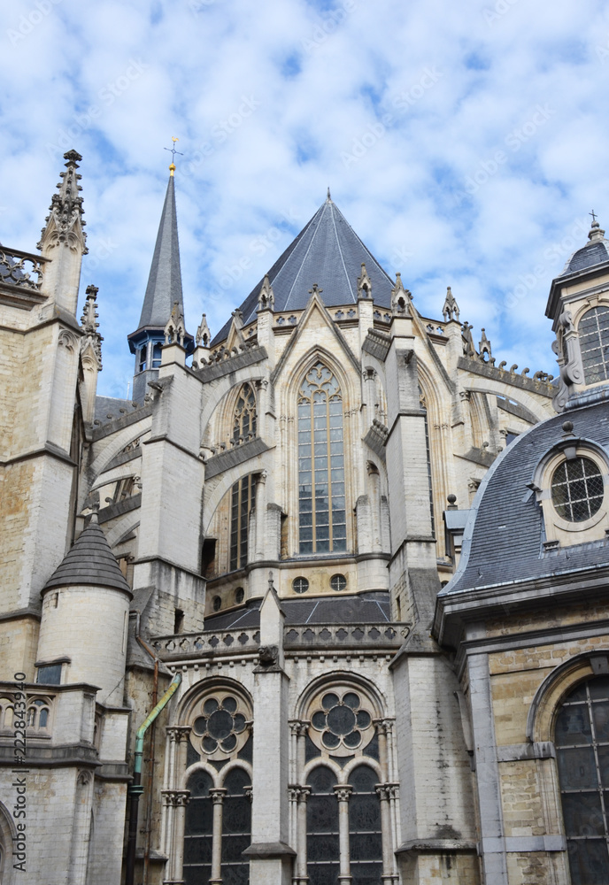 The Cathedral of St. Michael and St. Gudula on the Treurenberg Hill in Brussels, Belgium