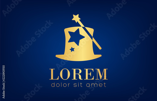 Magic wand and hat logo