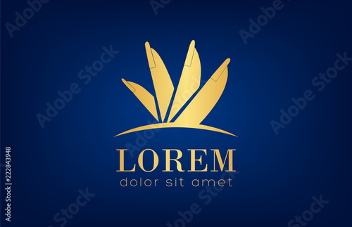 Female manicure logo. Fingers and nails symbol.