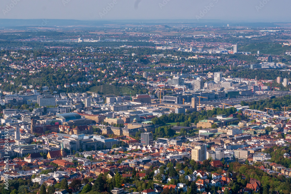 Stuttgrt city view from tower to town