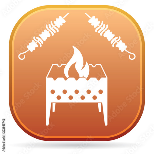 Brazier grill with kebab icon