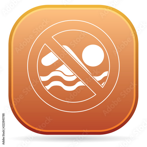 No swimming prohibition sign icon
