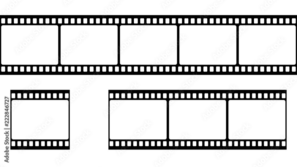 Film strip set. Vector illustration