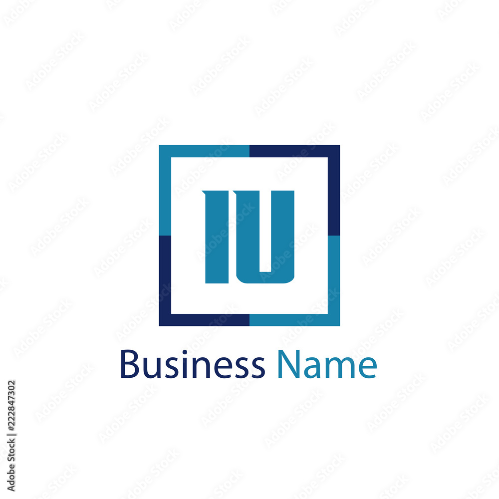 Obraz premium Initial Letter IU Logo Template Design