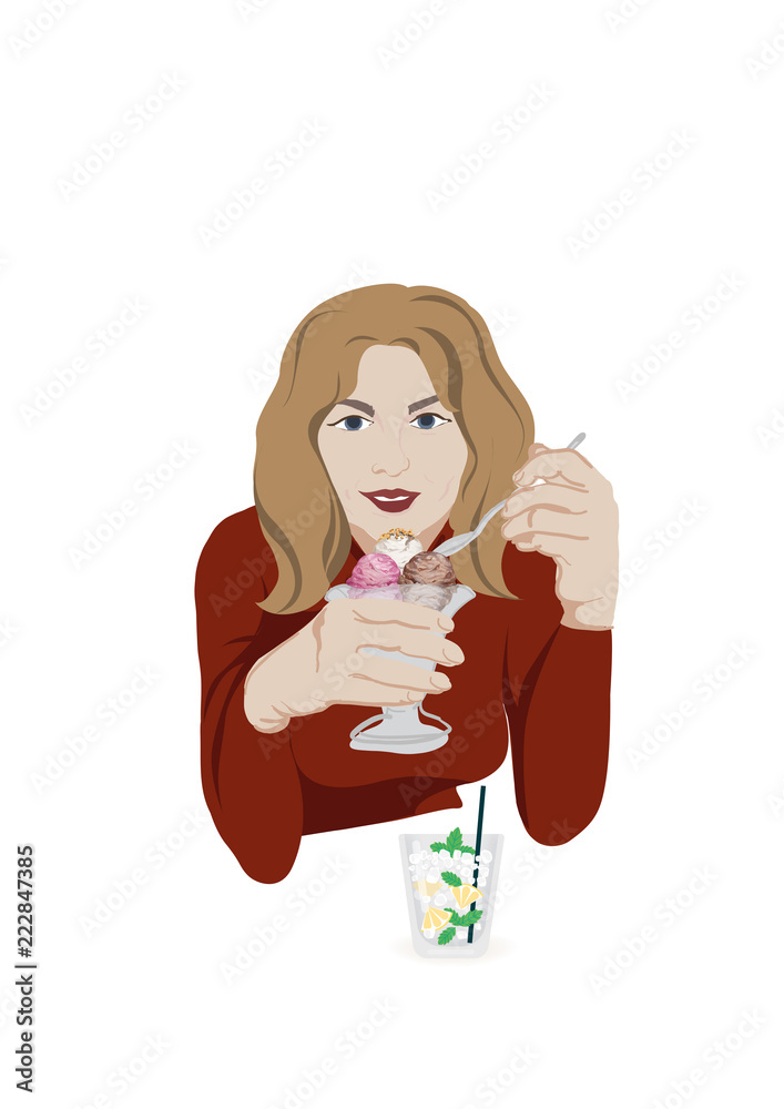 People eating illustration vector People eating illustration vector