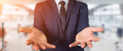 Businessman showing empty hands
