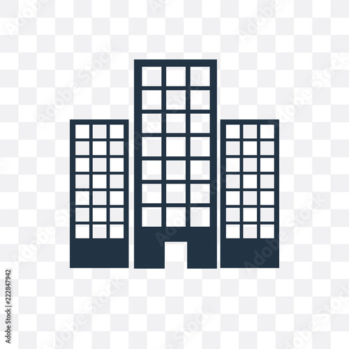 office block icon isolated on transparent background. Simple and editable office block icons. Modern icon vector illustration.