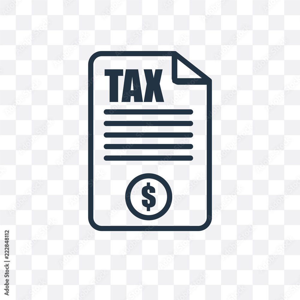 tax icon isolated on transparent background. Simple and editable tax icons.  Modern icon vector illustration. Векторный объект Stock | Adobe Stock