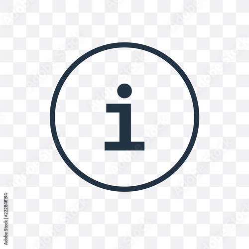 info icon isolated on transparent background. Simple and editable info icons. Modern icon vector illustration.