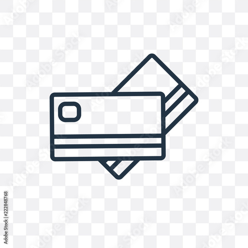 card icon isolated on transparent background. Simple and editable card icons. Modern icon vector illustration.
