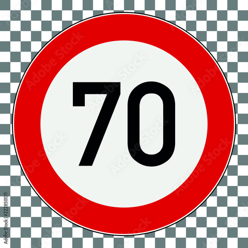 Verkehrsschild Tempolimit Transparent