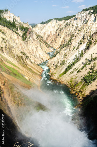 Yellowstone River & the Lower Falls in Yellowstone National Park