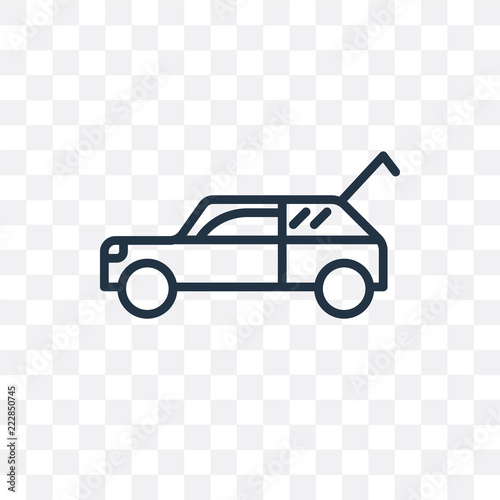 trunk open icon isolated on transparent background. Simple and editable trunk open icons. Modern icon vector illustration.