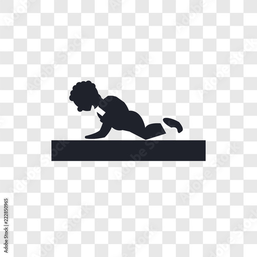 Person practicing a strengthen posture vector icon isolated on transparent background, Person practicing a strengthen posture logo design