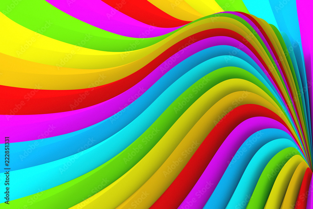 Obraz premium The texture of the colored surround radiating bands. 3d illustration