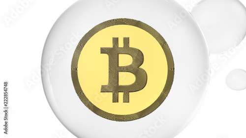 3D illustration of Cryptocurrency Bitcoin