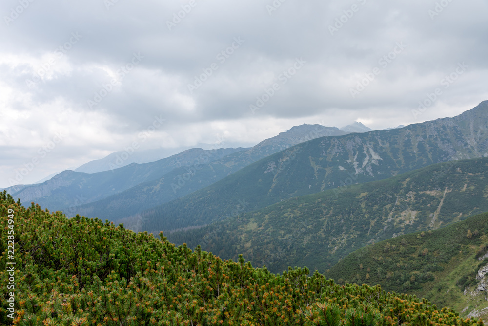 Beautiful mountain landscape near the giewont peak