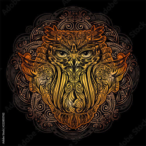 vector Owl tattoo