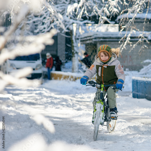Winter bycicle rider