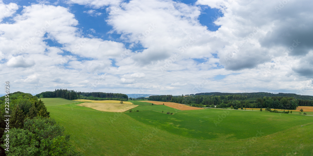 Germany, Nature landscape panorama of fields and pastures