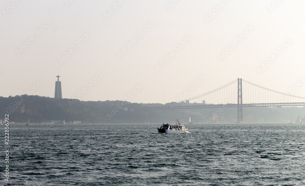 Watercraft Sails in Tagus River