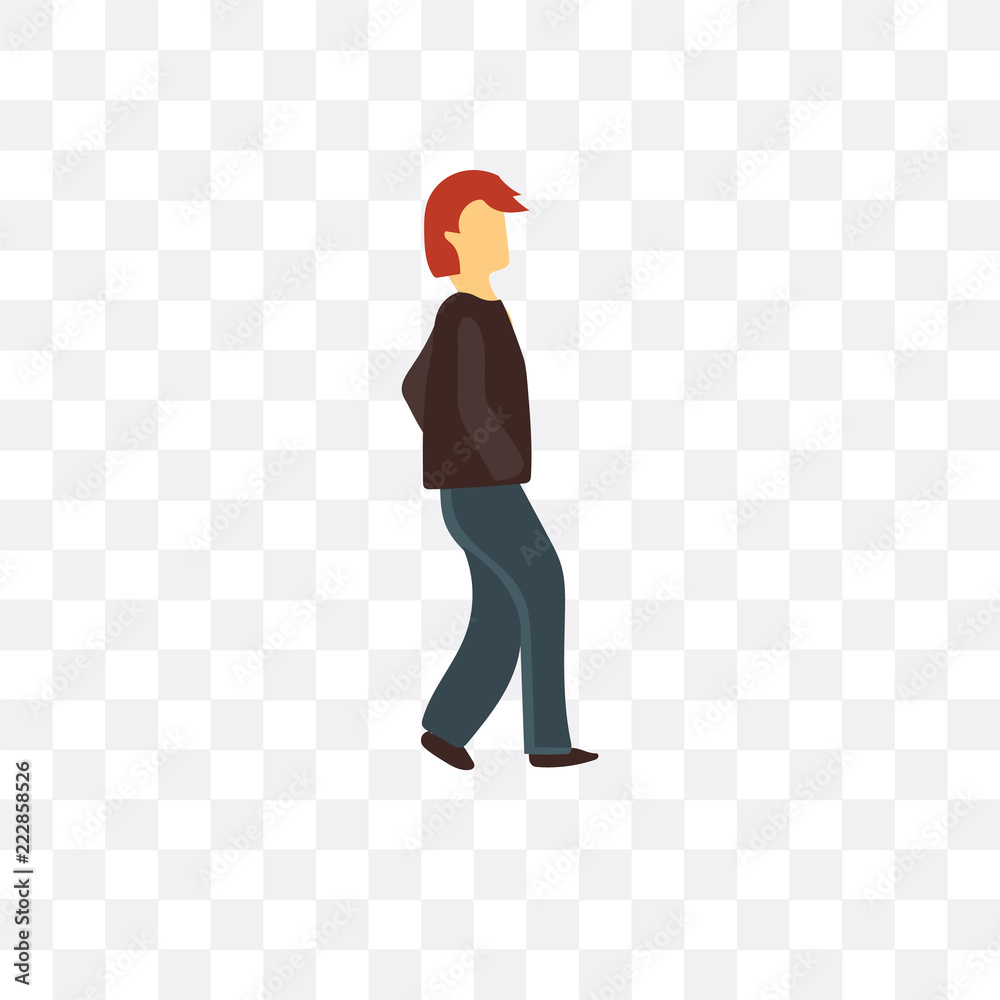 Foto standing boy icon isolated on transparent background