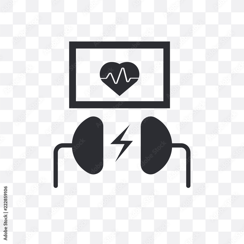 defibrillator icon isolated on transparent background. Simple and editable defibrillator icons. Modern icon vector illustration. - obrazy, fototapety, plakaty 