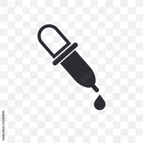 pipette icon isolated on transparent background. Simple and editable pipette icons. Modern icon vector illustration.