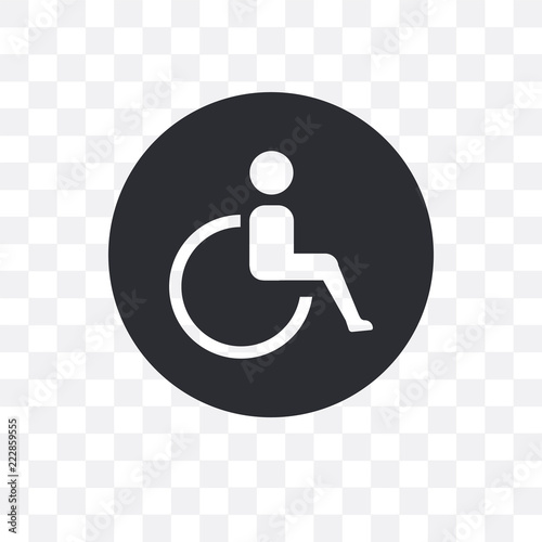 wheelchair icon isolated on transparent background. Simple and editable wheelchair icons. Modern icon vector illustration.