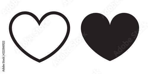 Heart shape vector silhouette design
