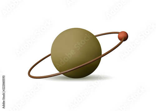 3d atom. Chemical particle. Chemistry Vector illustration