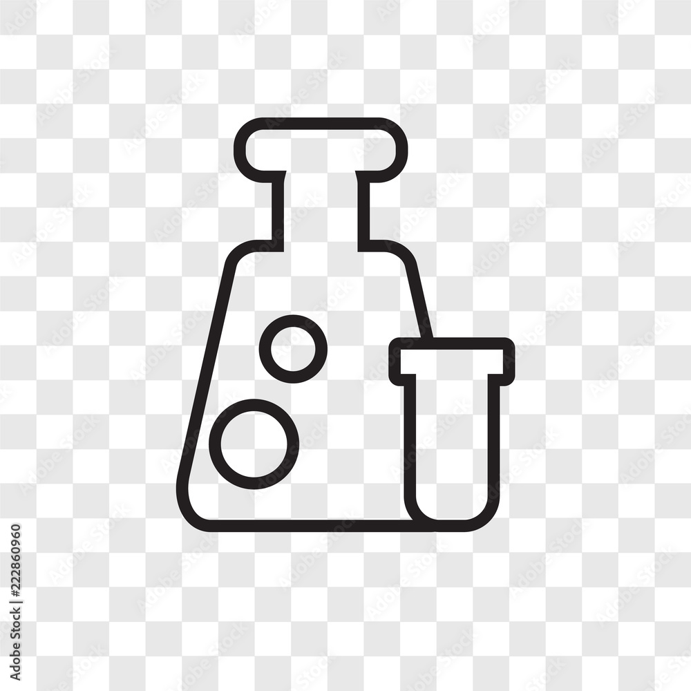 Obraz premium Test tube vector icon isolated on transparent background, Test tube logo design