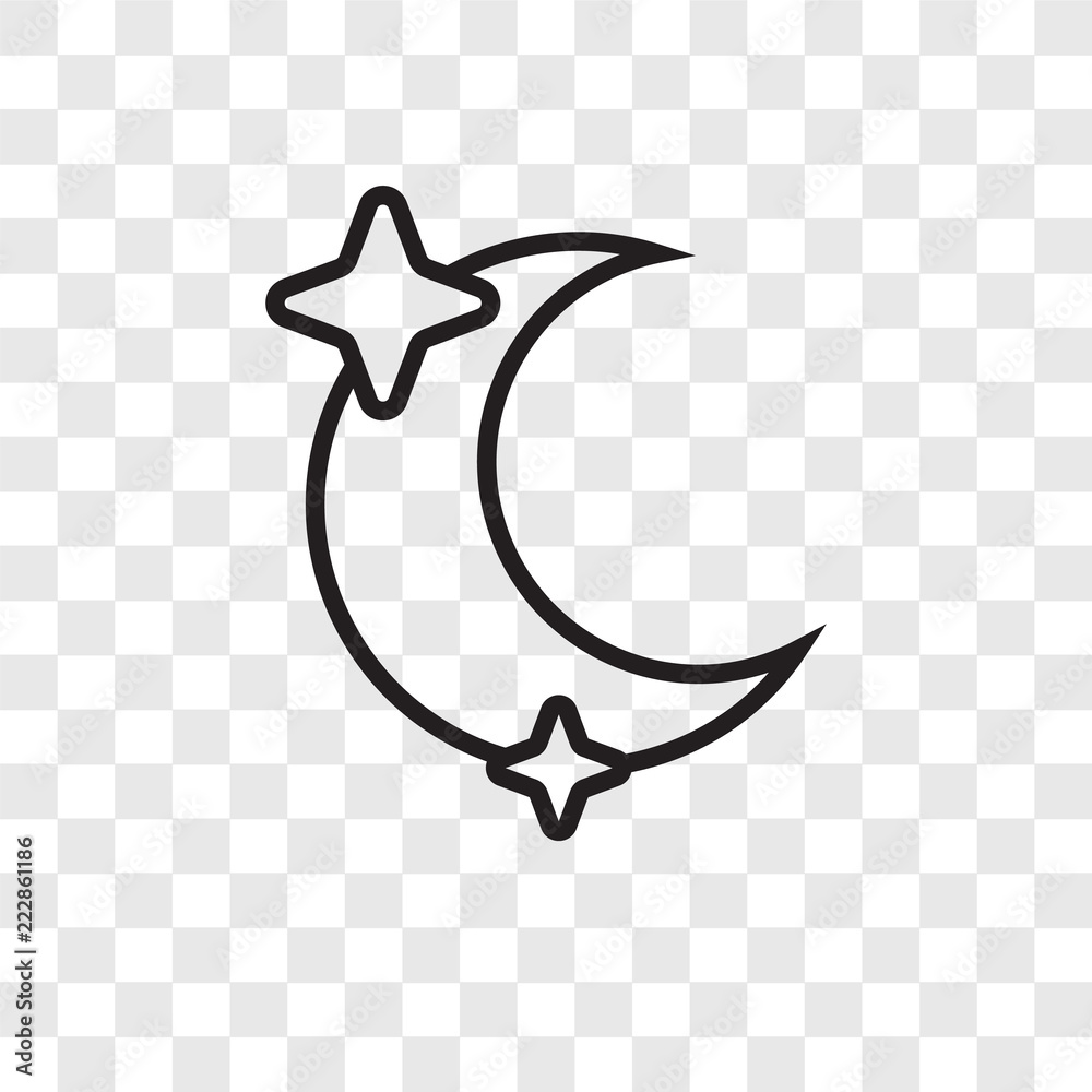 Moon vector icon isolated on transparent background, Moon logo design