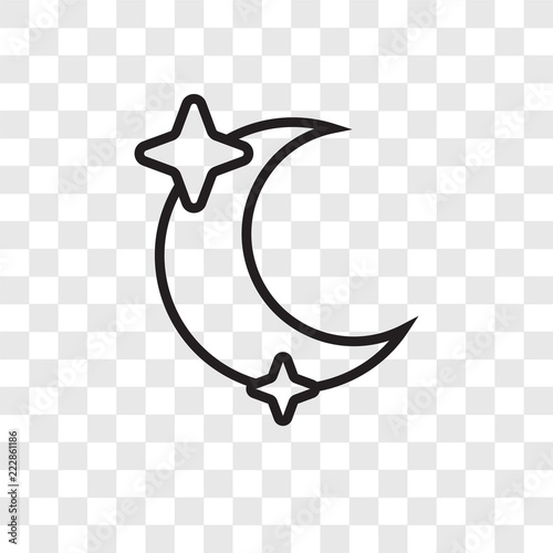 Moon vector icon isolated on transparent background, Moon logo design