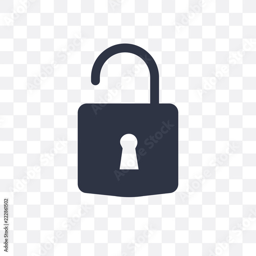 unlock icon isolated on transparent background. Simple and editable unlock icons. Modern icon vector illustration.