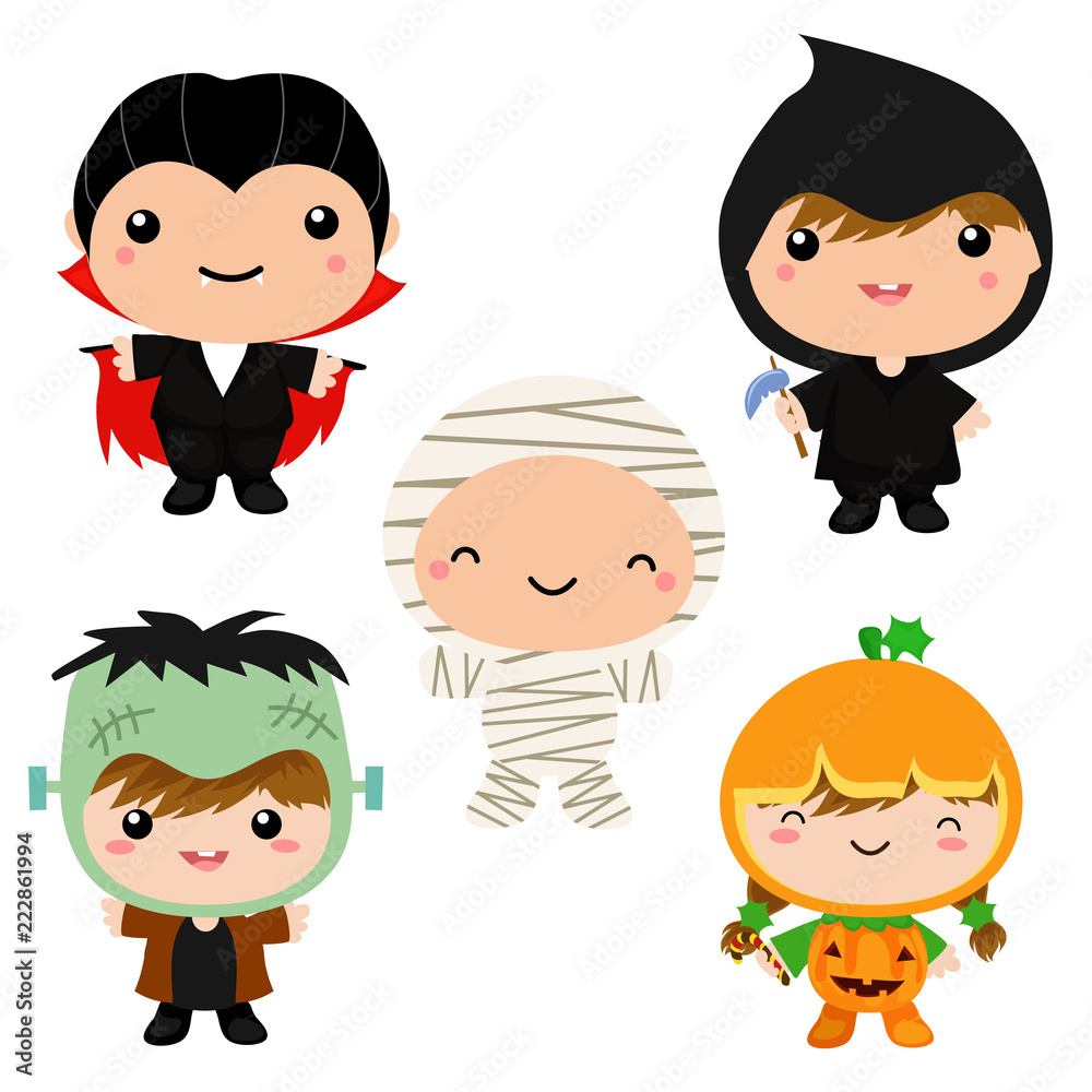 cute kids in halloween theme costume collection cute kids in halloween theme costume collection